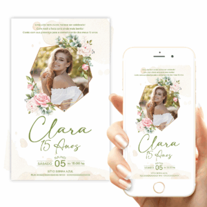 Convite 15 Anos com Foto Digital Grinalda