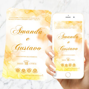 Convite Casamento Interativo Amarelo