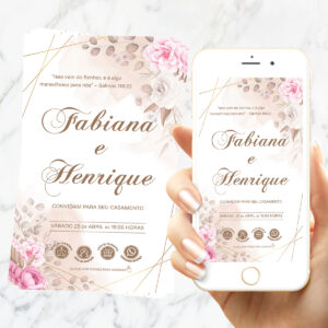 Convite Interativo Casamento Floral