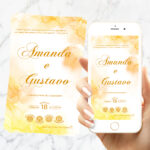 Convite Casamento Interativo Amarelo